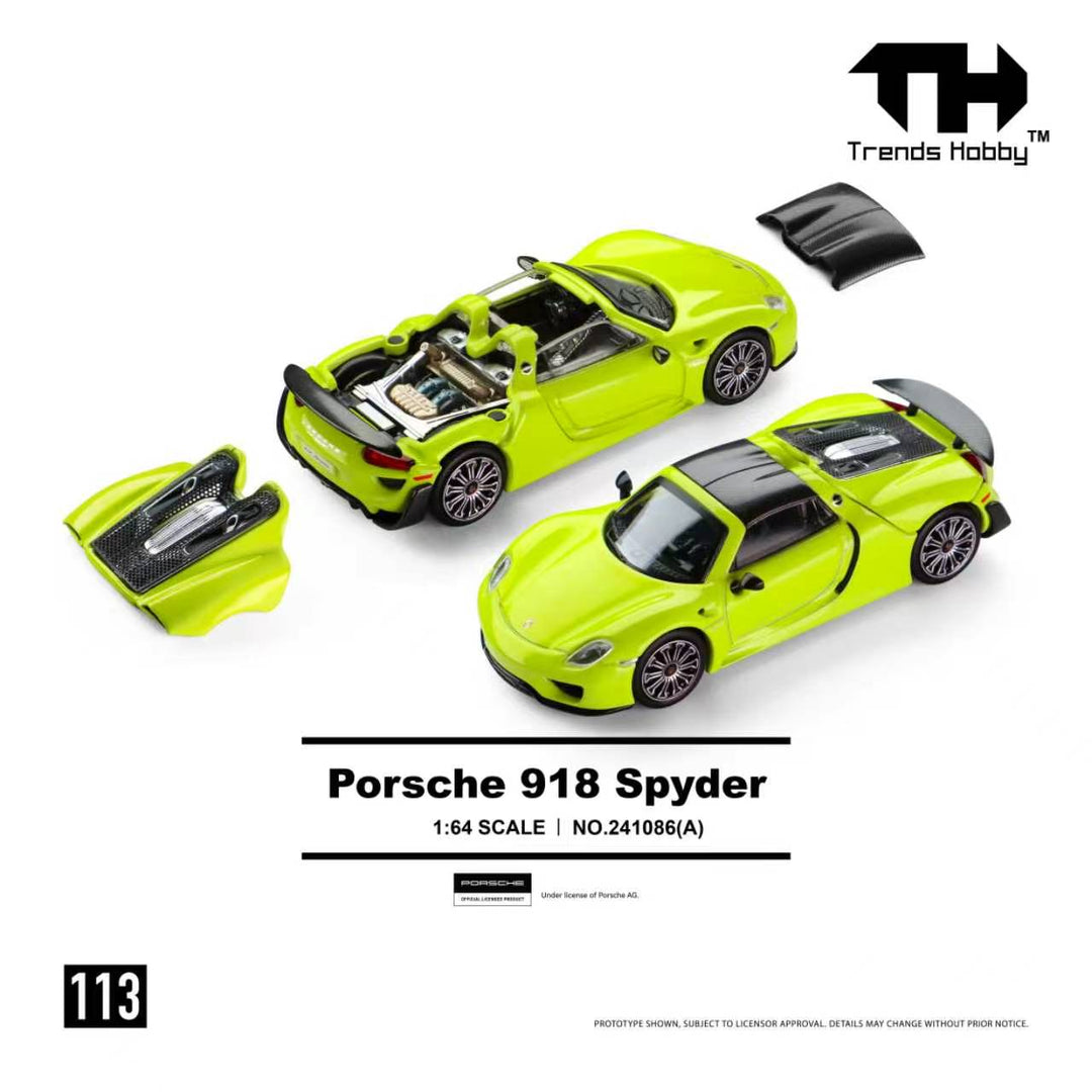 [Preorder] Trends Hobby 1:64 Porsche 918 Spyder (2 Colours) 241086(A)/241086(B)