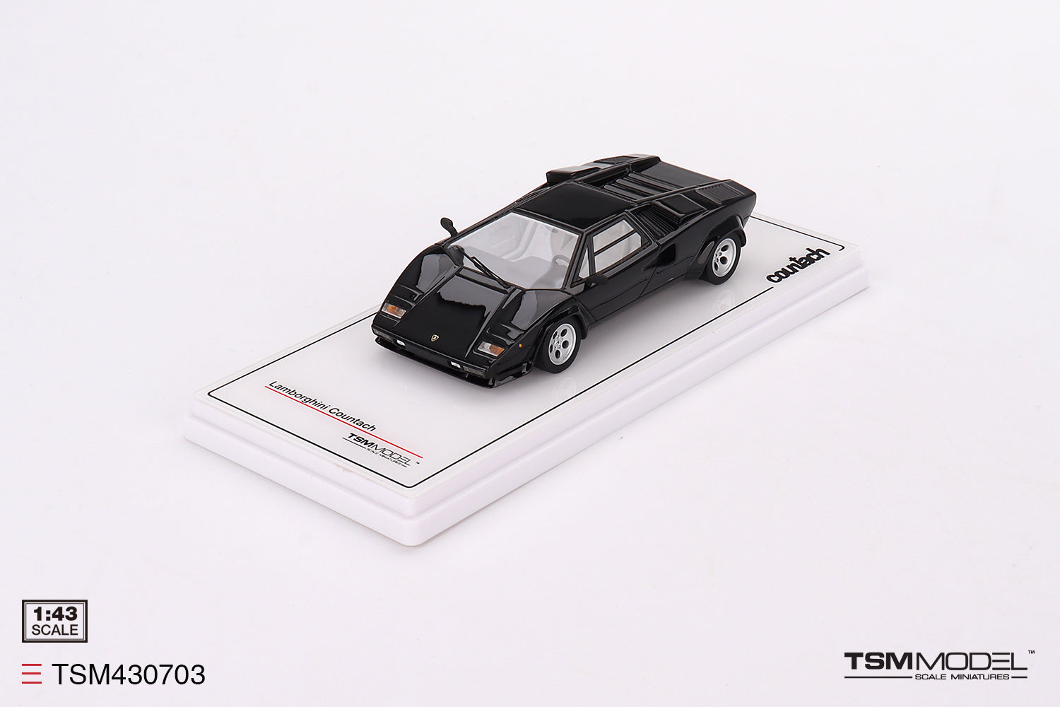TSM 1:43 Lamborghini Countach 5000S Black TSM430703 – Horizon Diecast