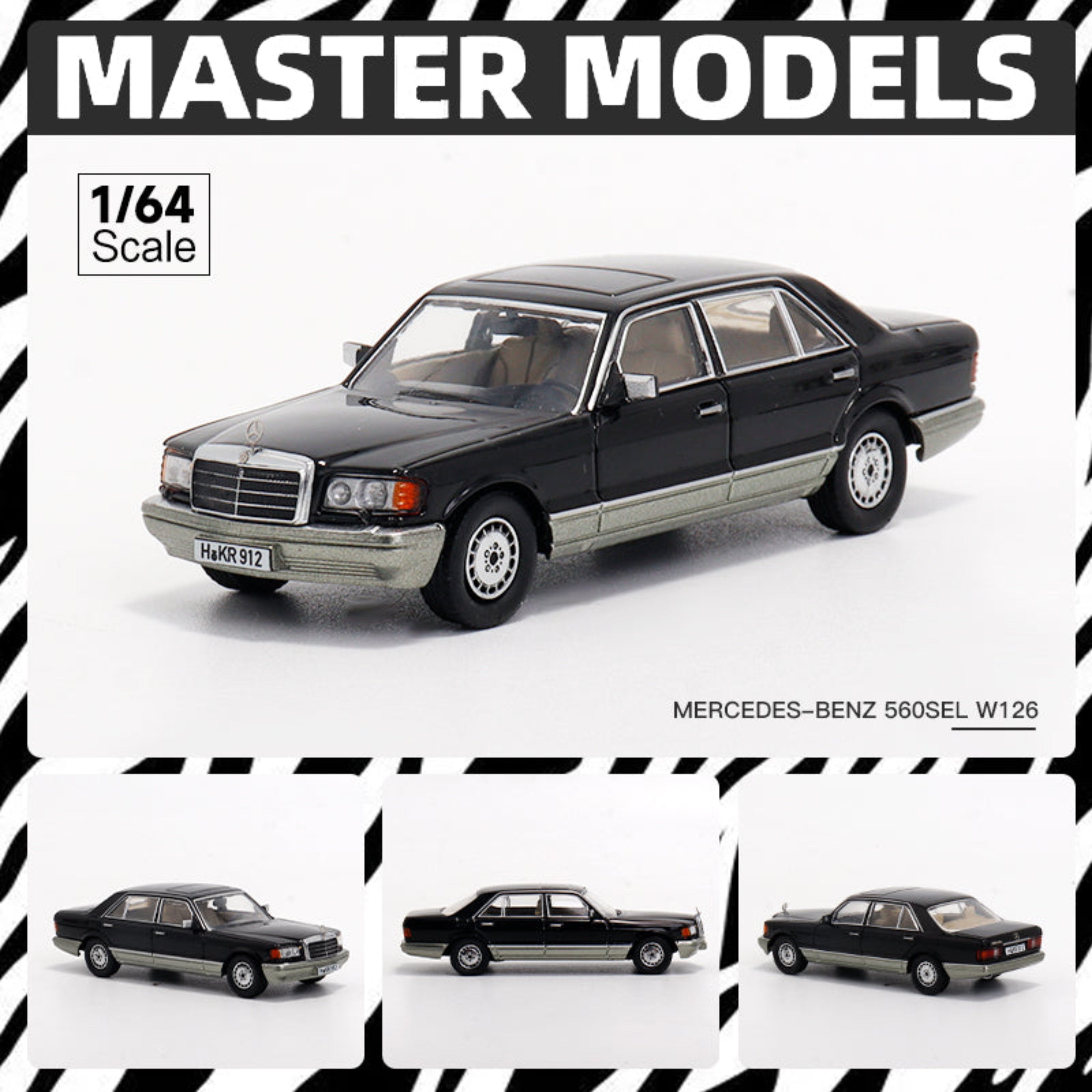 マスター 1/64 メルセデスベンツ 560SEL W126 Amazon | Master 1/64 ベンツ 560SEL W126 黒 | ミニカー・ダイ