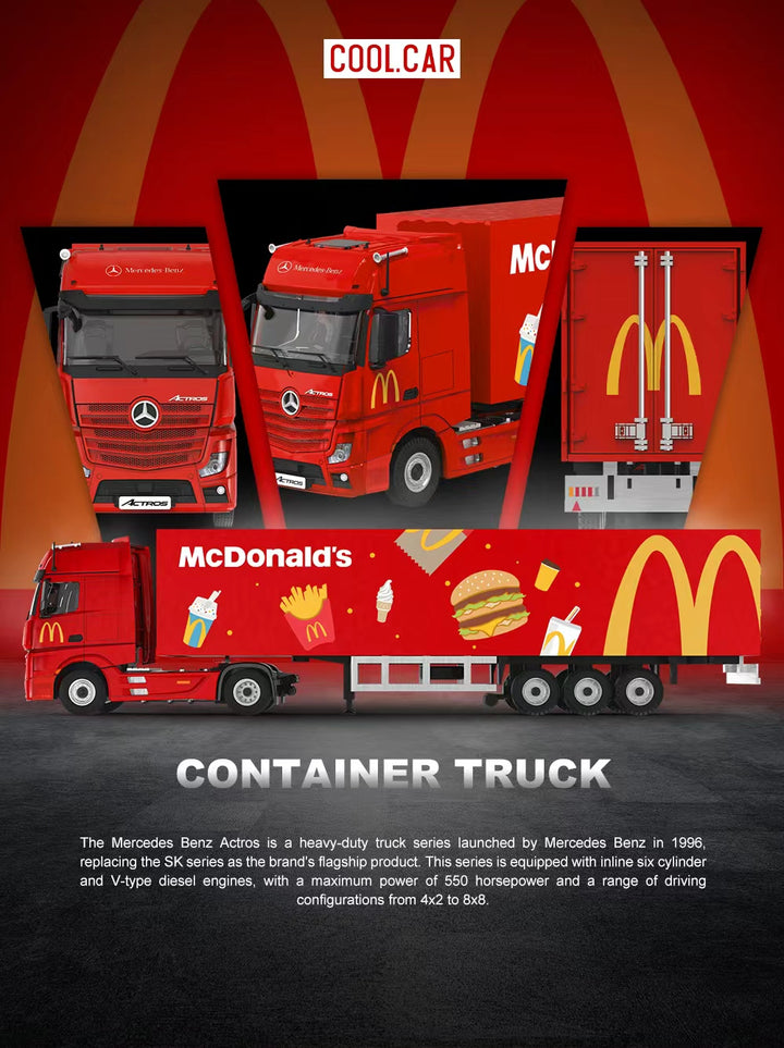 [Preorder] Cool Car 1:64 Mercedes Benz Actros Contrainer Truck McDonald's livery CC646736