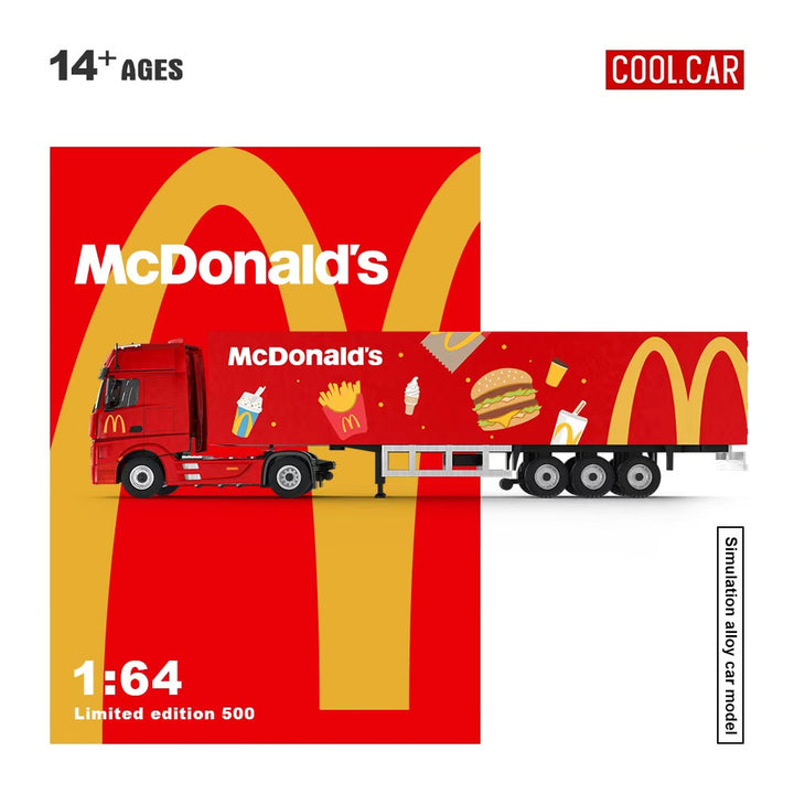 [Preorder] Cool Car 1:64 Mercedes Benz Actros Contrainer Truck McDonald's livery CC646736