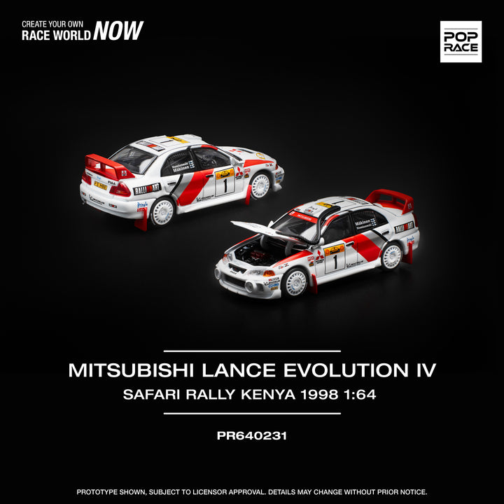 [Preorder] POPRACE 1:64 MITSUBISHI LANCE EVOLUTION IV SAFARI RALLY KENYA 1998