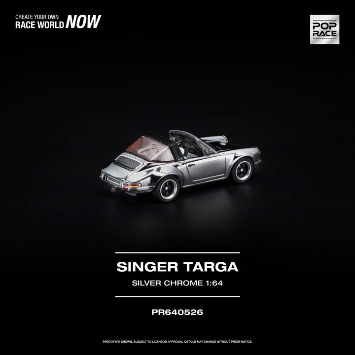 [Preorder] POPRACE 1:64 Porsche SINGER TARGA SILVER CHROME PR640526
