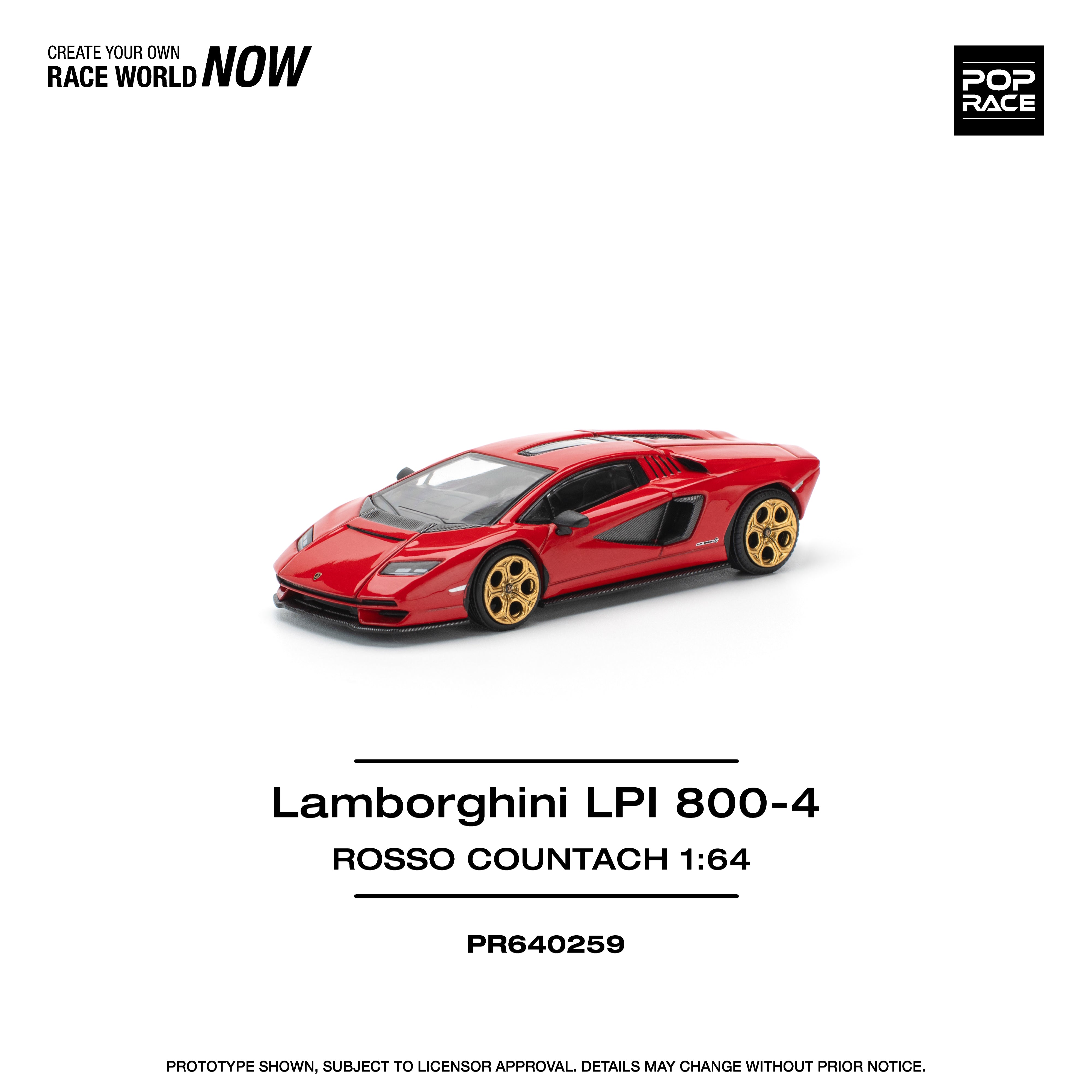 POPRACE 1:64 Lamborghini Countach LPI:800 - Rosso PR640259