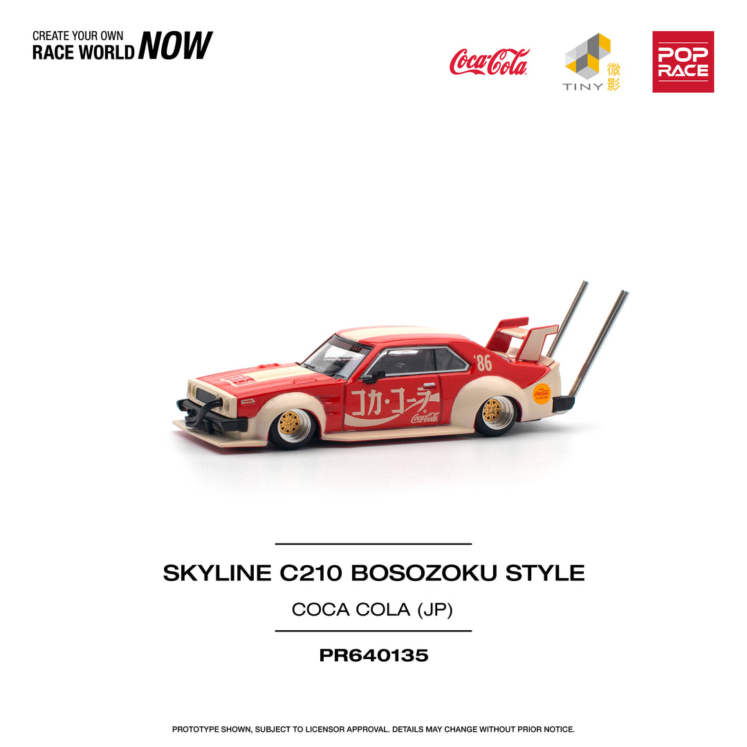 [Preorder] POPRACE 1:64 NISSAN SKYLINE C210 KAIDO RACER (BOSOZOKU STYLE) - COCA COLA JP