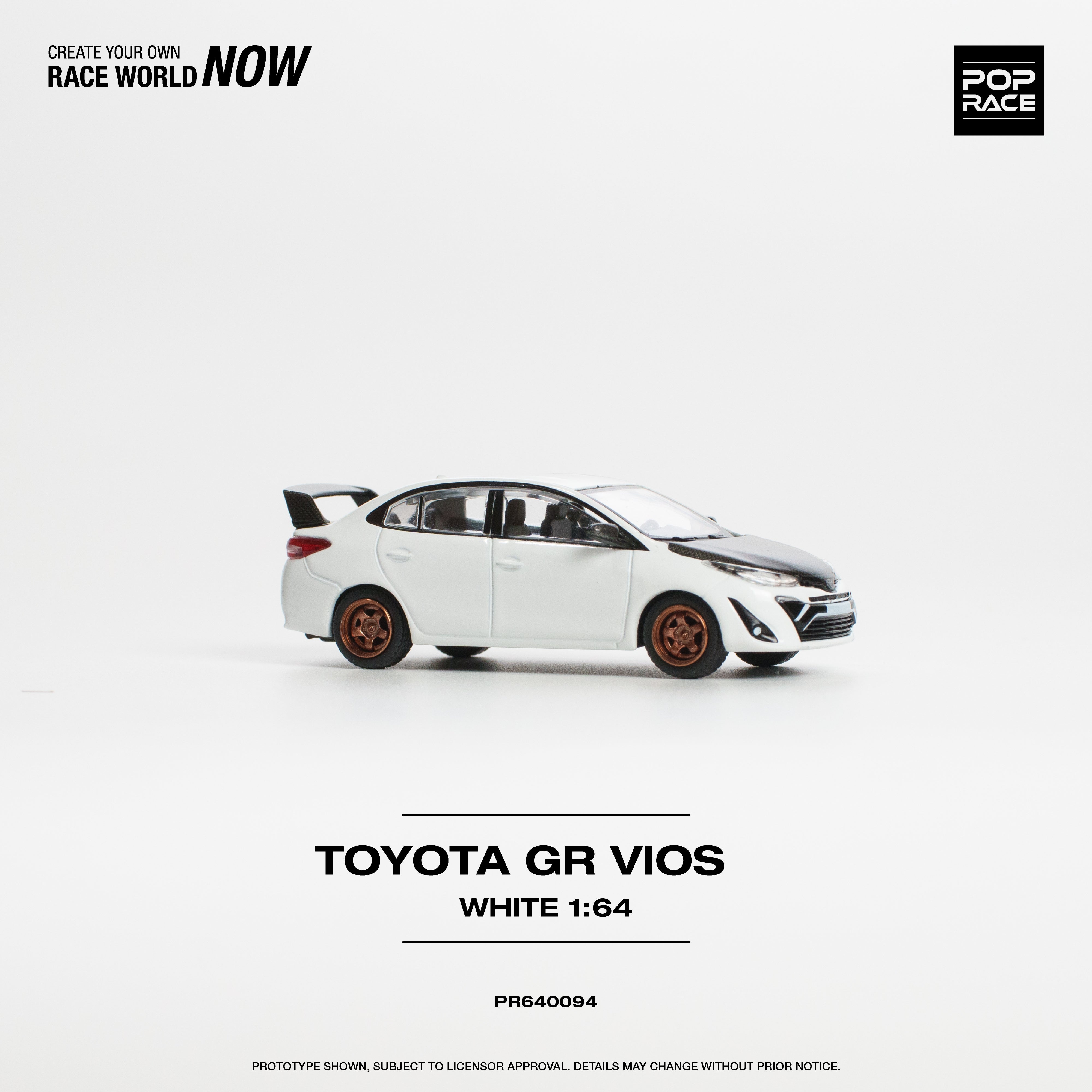 POPRACE 1:64 GR VIOS - WHITE PR640094 – Horizon Diecast
