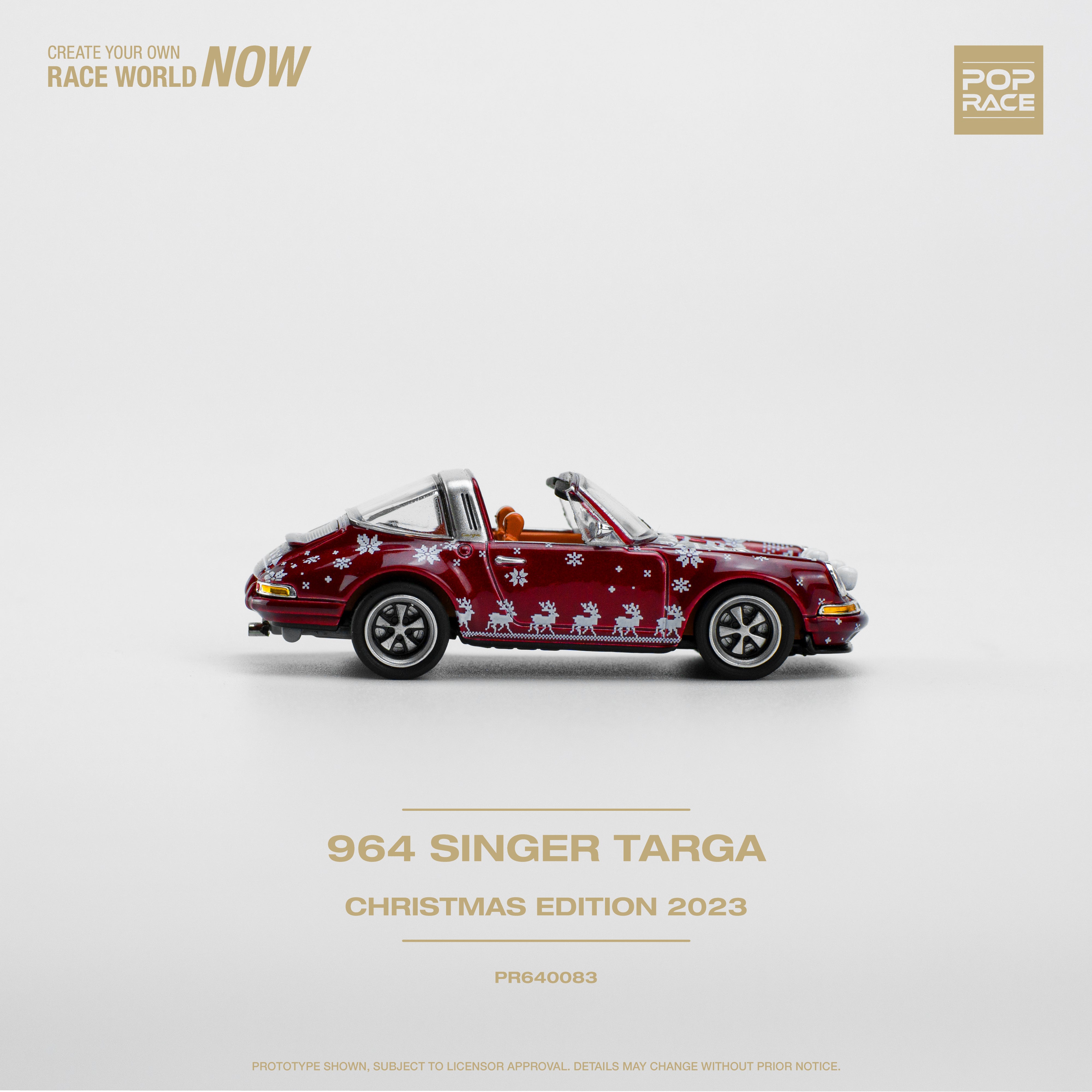 POPRACE 1:64 Porsche 911 SINGER Targa Christmas 2023 - PR640083