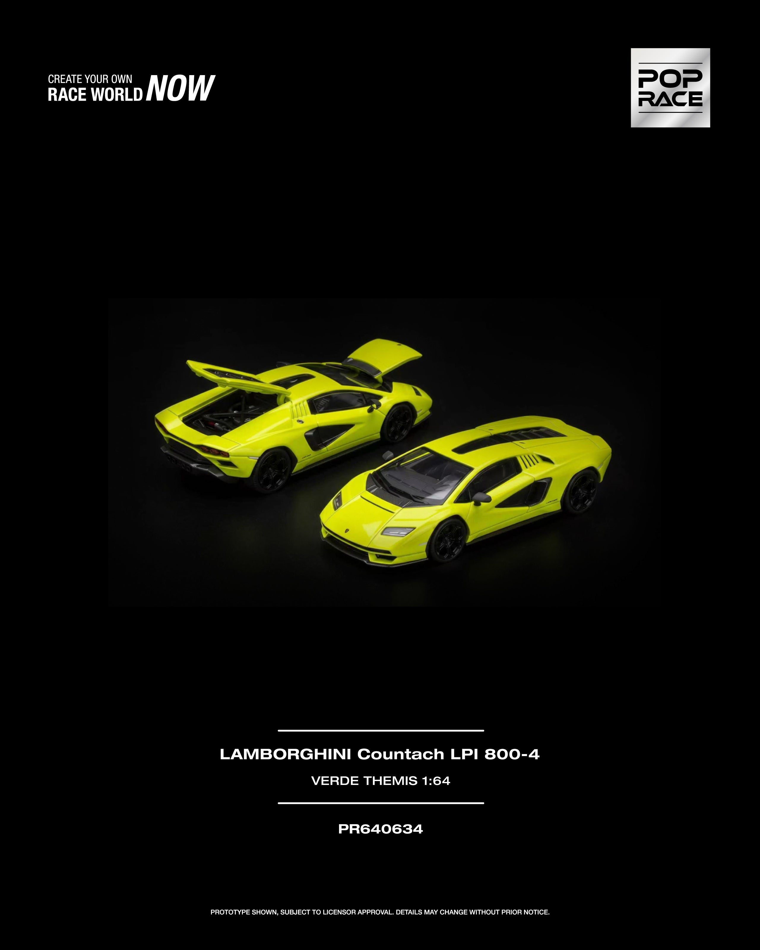Preorder] POPRACE 1:64 LAMBORGHINI COUNTACH LPI 800-4 VERDE THEMIS