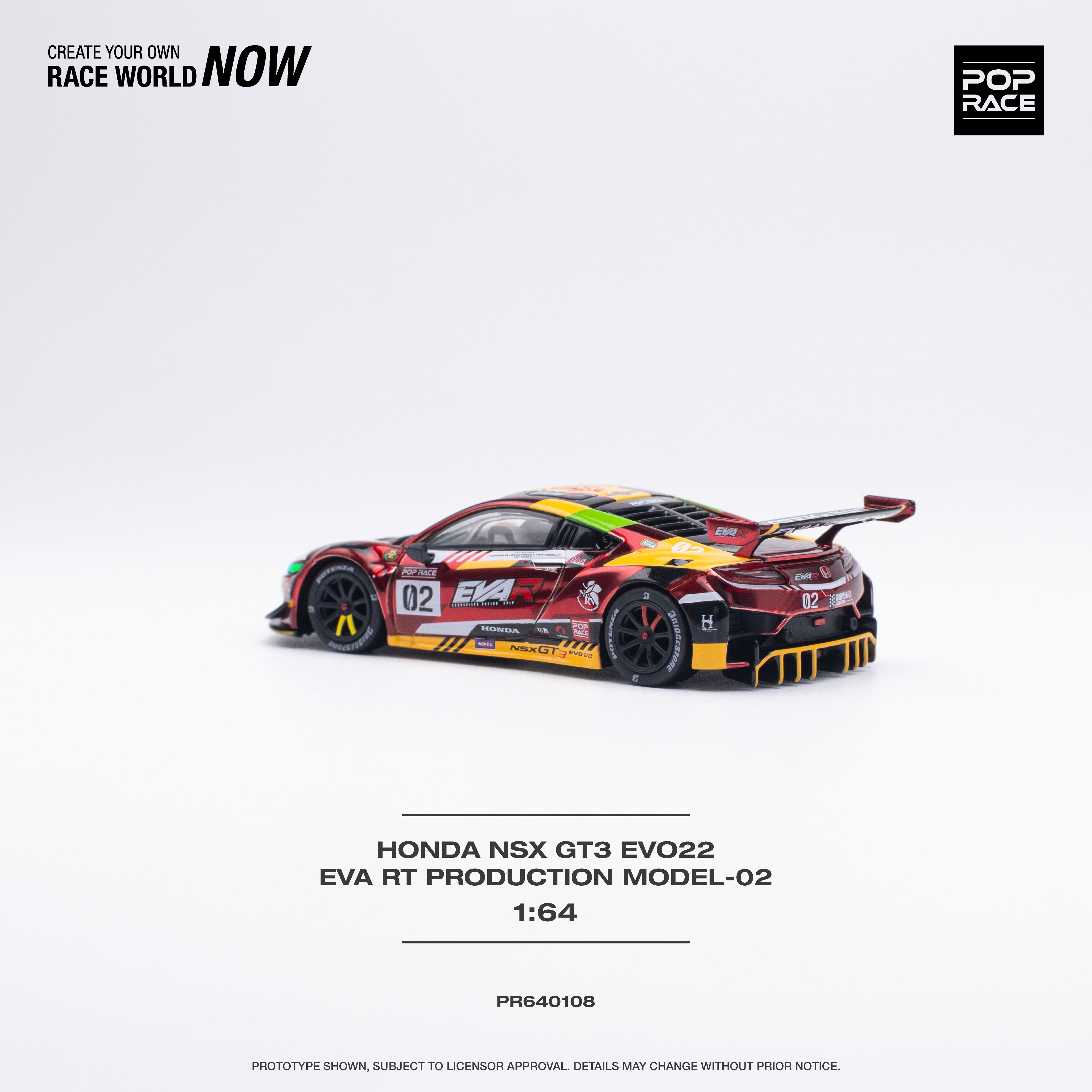 POPRACE 1:64 HONDA NSX GT3 EVO22 EVA RT PRODUCTION MODEL-02