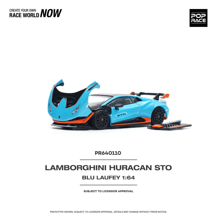 [Preorder] POPRACE 1:64 LAMBORGHINI HURACÁN STO BLU LAUFEY/ARANCIO XANTO