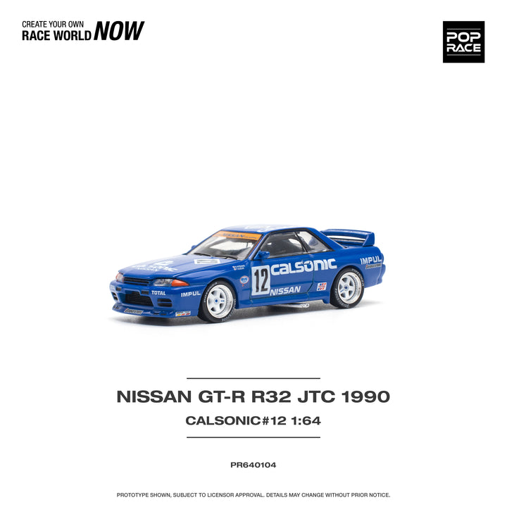 [Preorder] POPRACE 1:64 NISSAN SKYLINE GT-R R32 JTC 1990 CALSONIC #12