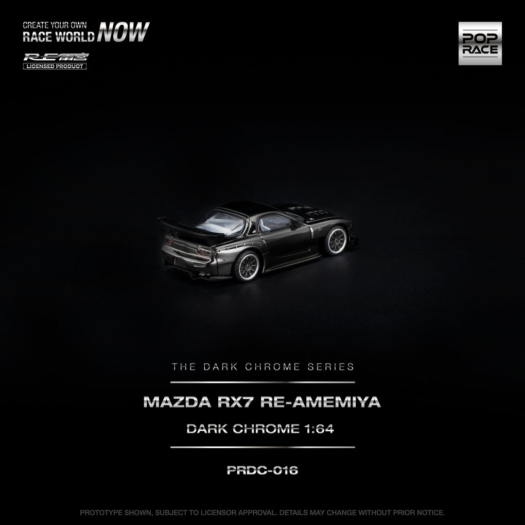 [Preorder] POPRACE 1:64 MAZDA RX-7 RE-AMEMIYA DARK CHROME PRDC016