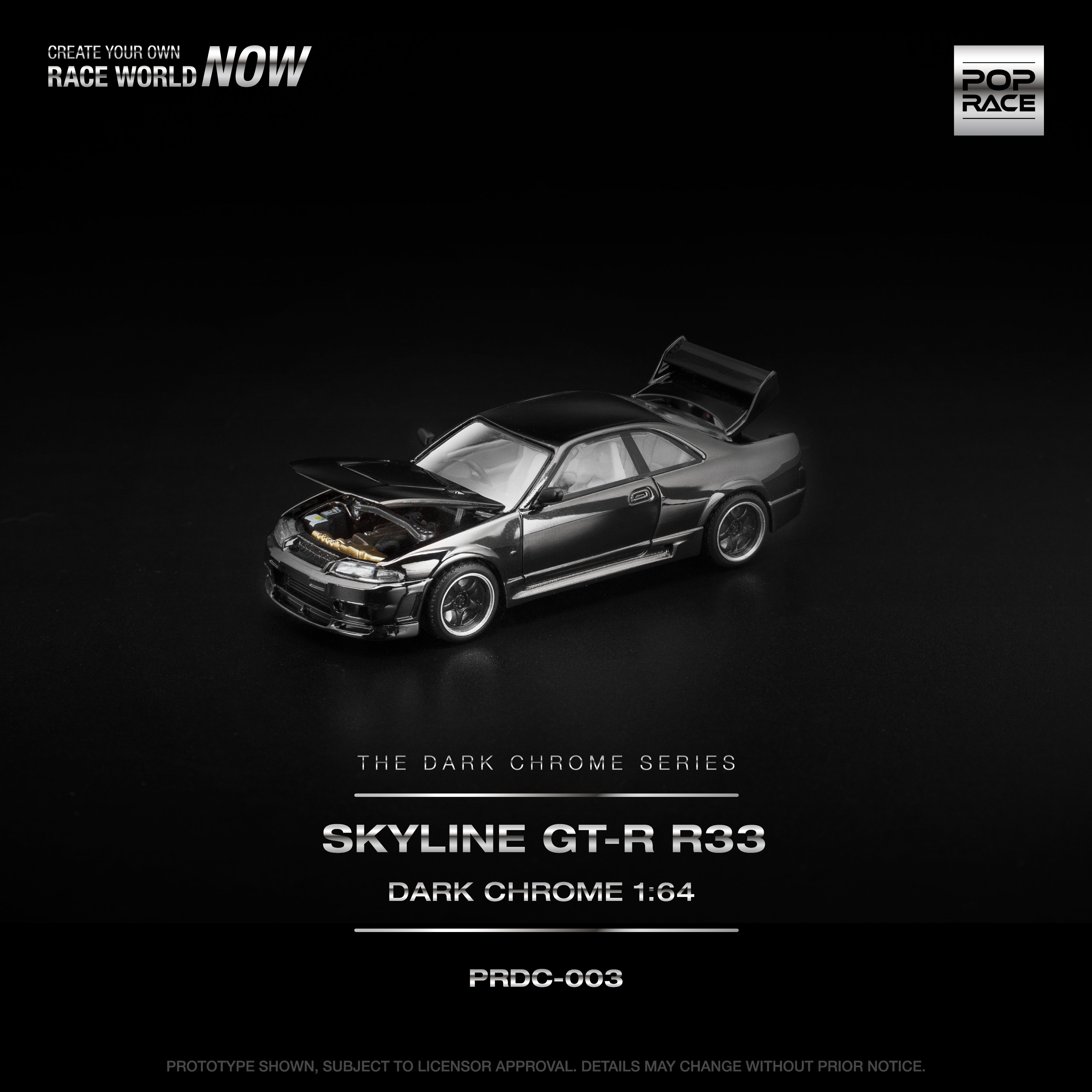 Preorder] POPRACE 1:64 R33 GT-R Dark Chrome PRDC003 – Horizon Diecast