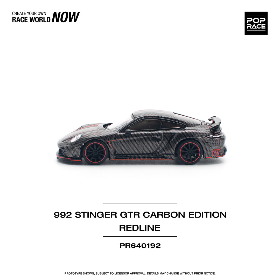 [Preorder] POPRACE 1:64 Porsche 992 STINGER GTR CARBON - REDLINE