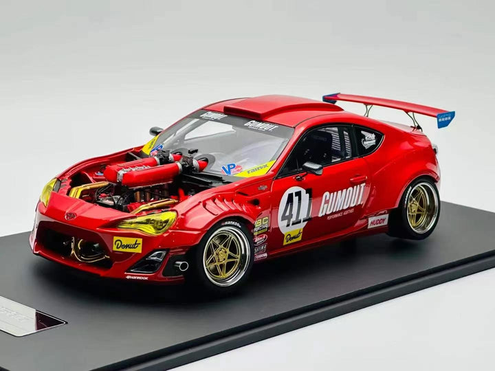 Official Product 1:18 458 V8-swapped 86 Red GUMOUT livery