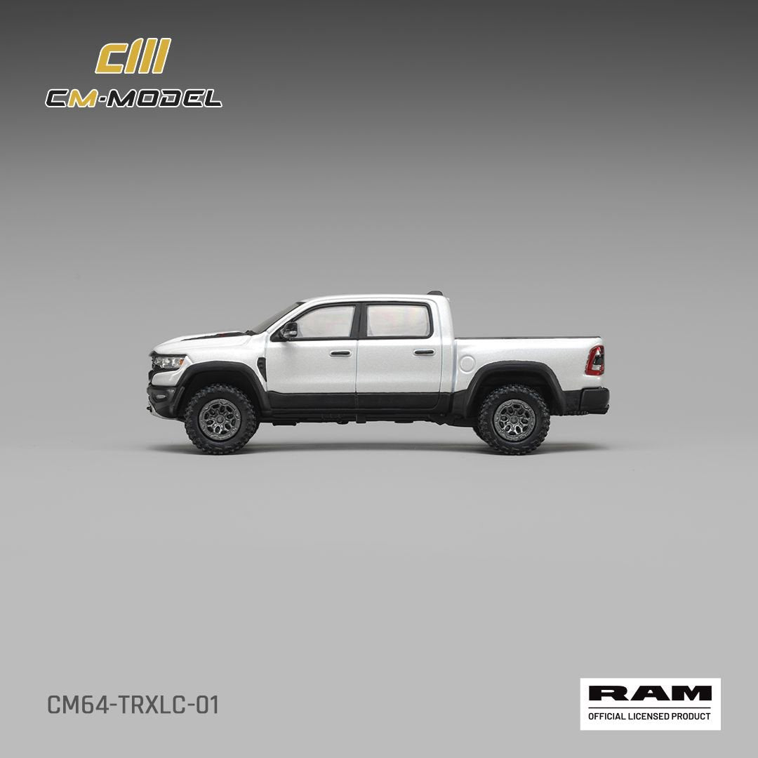 [Preorder] CM Model 1:64 2024 Ram 1500 TRX 6.2L Supercharged V8‑Final Edition Stellantis Diamond White Crystal Pearl CM64‑TRXLC‑01