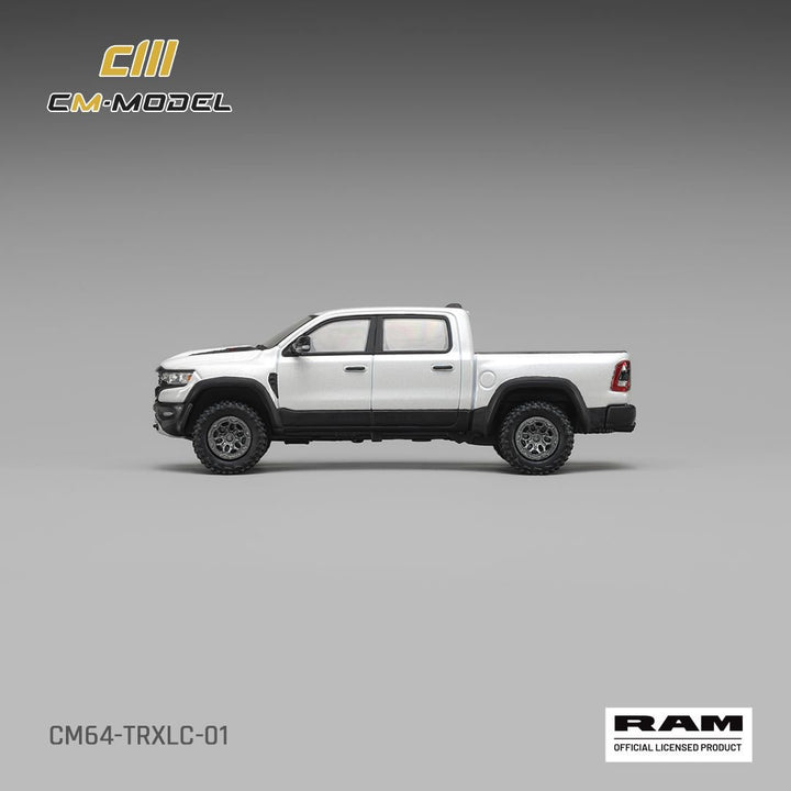 [Preorder] CM Model 1:64 2024 Ram 1500 TRX 6.2L Supercharged V8‑Final Edition Stellantis Diamond White Crystal Pearl CM64‑TRXLC‑01