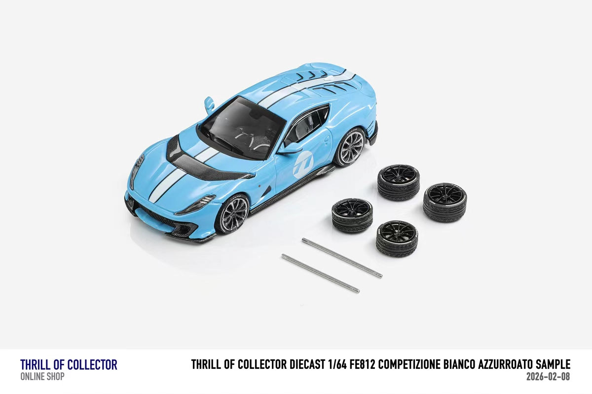 HH 1/64 フェラーリ 812c ホワイト&ブルー　2台セット TOC 1:64 Ferrari 812C 3.0 (4 Colours) – Horizon Diecast