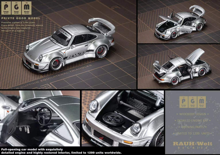 [Preorder] PGM 1:64 Porsche RWB 930 Silver Chengdu International Auto Show Exclusive