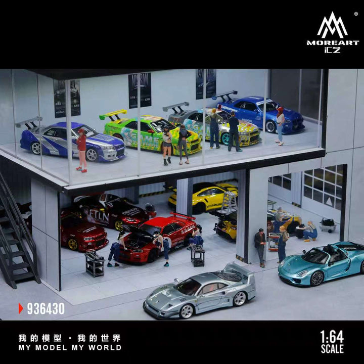 [Preorder] MoreArt 1:64 DOUBLE-DECK CAR EXHIBITION HALL MAINTENANCE ROOM MO936430