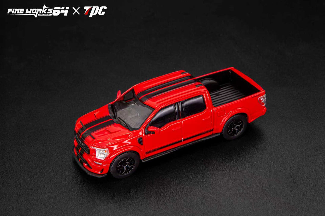 Fine Works64 x TPC 1:64 Ford Shelby Pickup Truck F150 Red Stripes