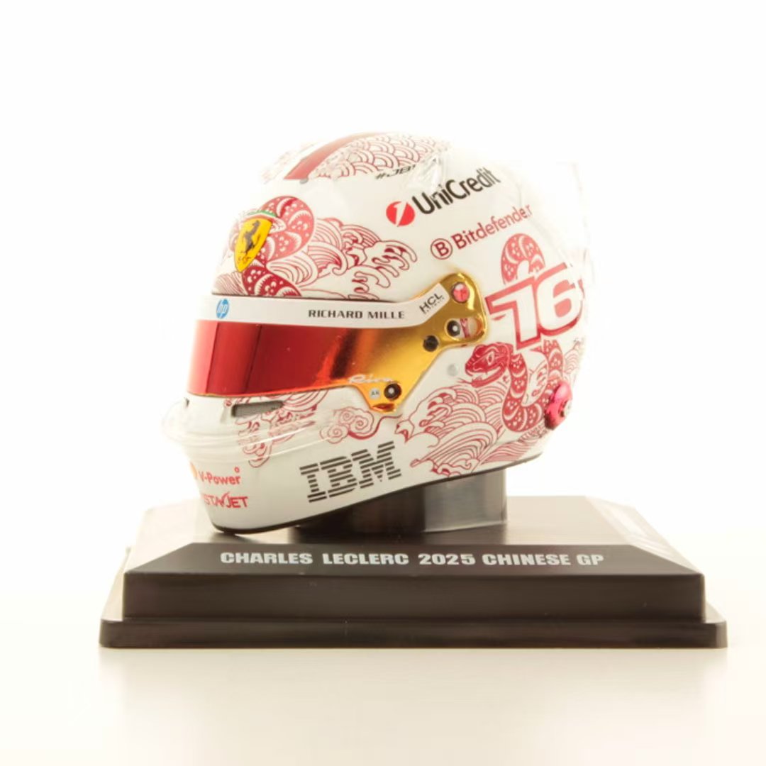Looksmart 1:5 SCUDERIA FERRARI HP FI TEAM CHINESE GP 2025HELMET REPLICA-CHARLES LECLERC  LSHEL011