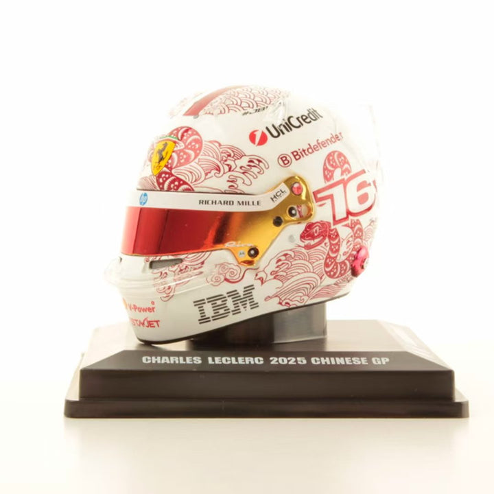 Looksmart 1:5 SCUDERIA FERRARI HP FI TEAM CHINESE GP 2025HELMET REPLICA-CHARLES LECLERC  LSHEL011