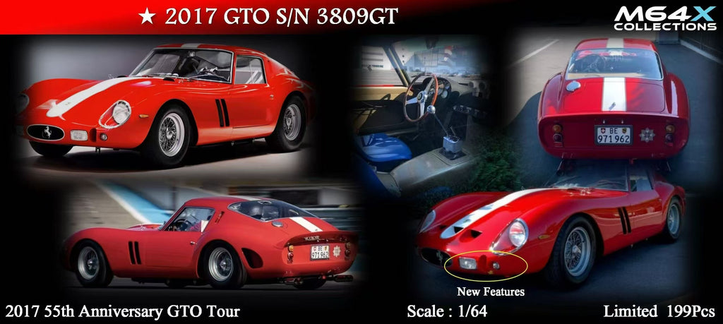 1/64 M64X フェラーリ　250 GTO 2017S/N 3809GT 赤 6de079a9134762a43b7434a68af678