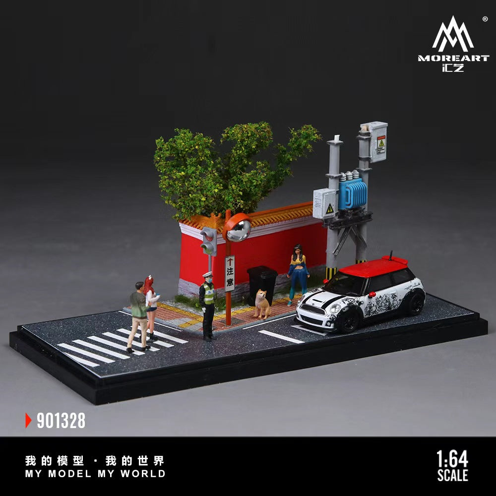[Preorder] MoreArt 1:64 CITY RED WALL CORNER SCENE MODEL MO901328
