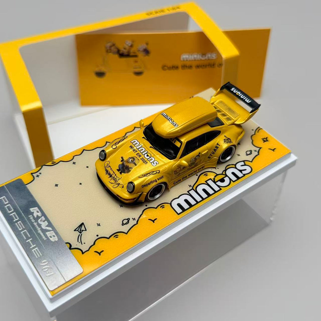 [Preorder] ZJWJ Model 1:64 Porsche Rauh-Welt Widebody Modified Version Gold Minions Livery (2 Versions)