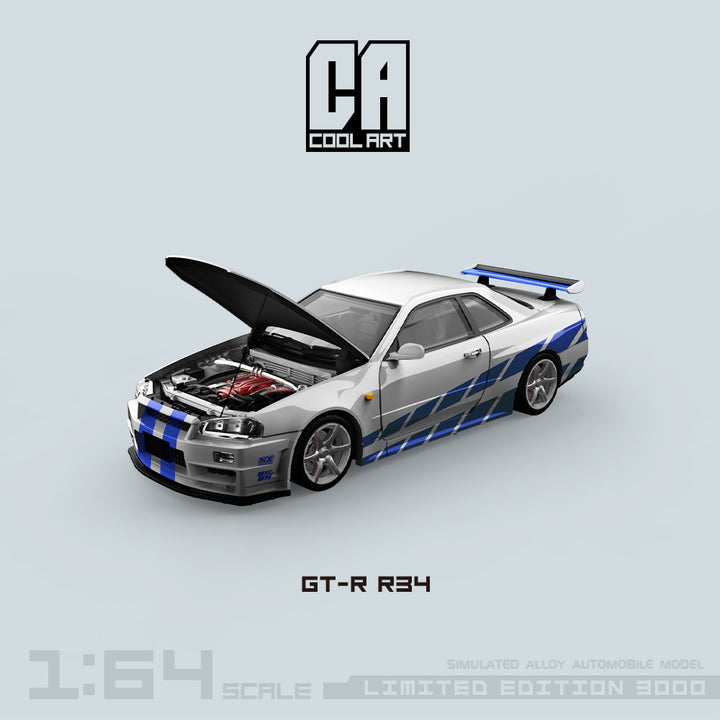 [Preorder] COOL ART 1:64 Nissan Skyline GT-R R34 Paul Silver (2 Versions)