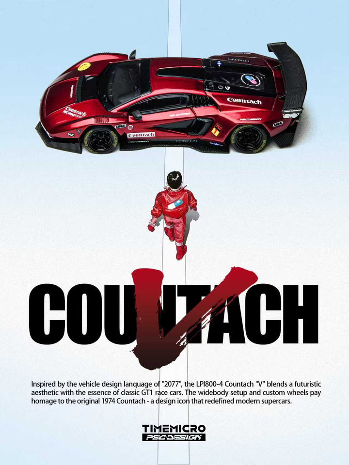 [Preorder] TimeMicro X PSC DESIGN 1:64 Lamborghini Countach “V” Scarlet TM647705