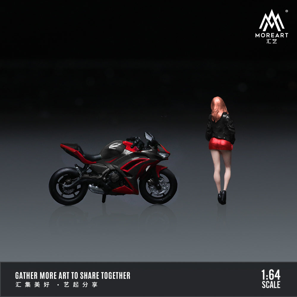 [Preorder] MoreArt 1:64 KAWASAKI NINJA650 BLACK AND RED MOTORCYCLE DOLL