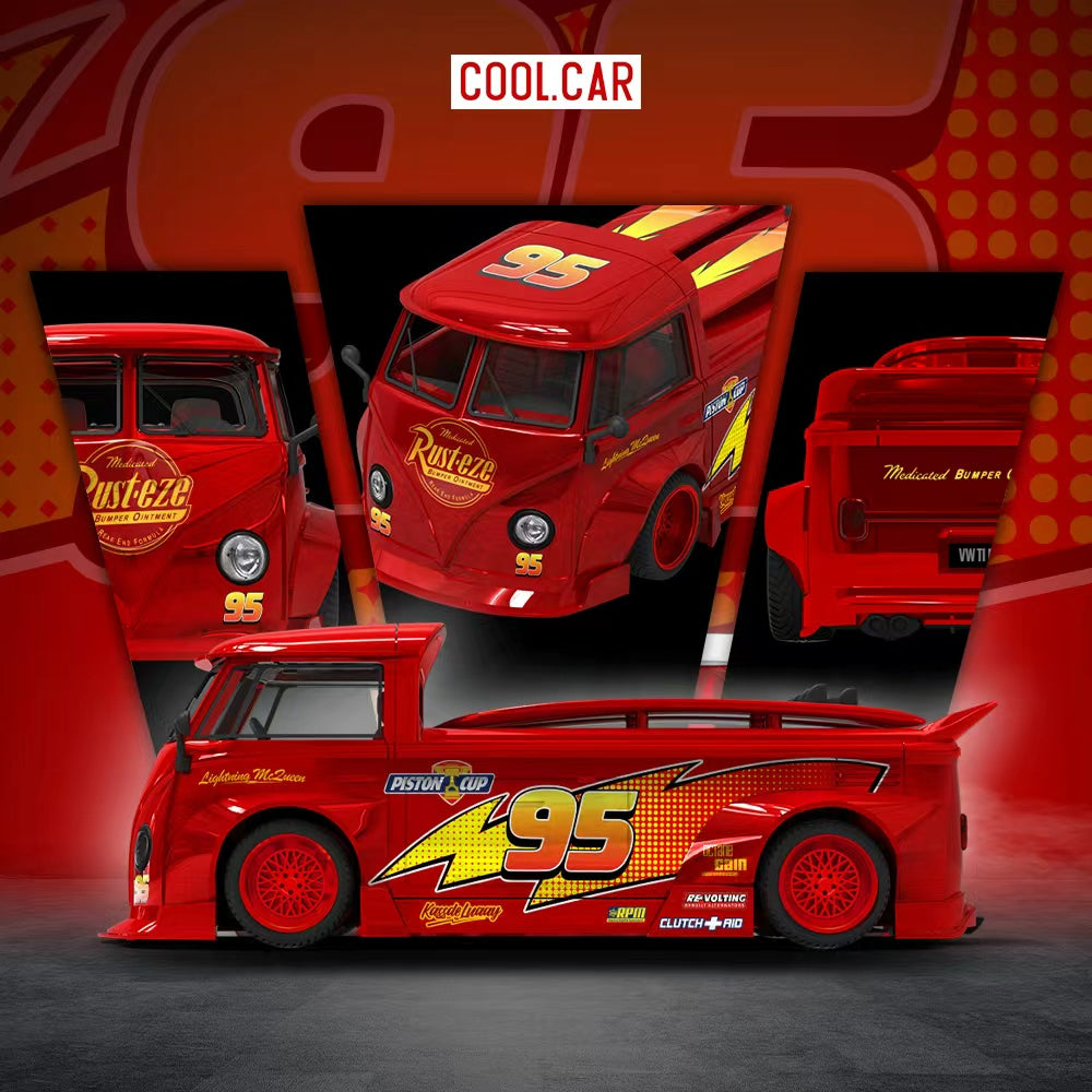 [Preorder] Cool Car 1:64 Volkswagen T1 Lightning McQueen Livery CC643923