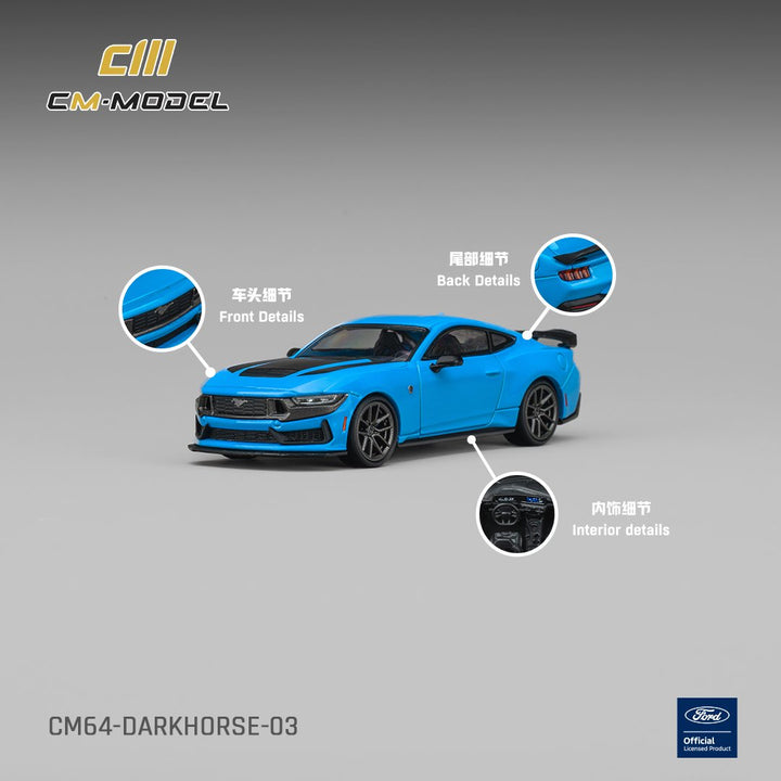 [Preorder] CM Model 1:64 Ford Dark Horse Grabber Blue with Black Hood Stripes CM64-Darkhorse-03