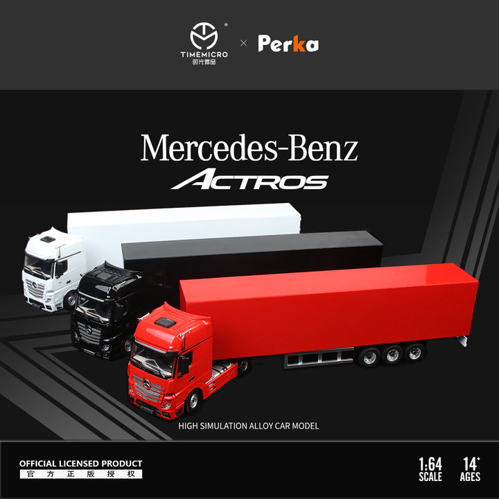 [Preorder] TimeMicro + Perka 1:64 Mercedes Actros Container Truck (3 Colors)