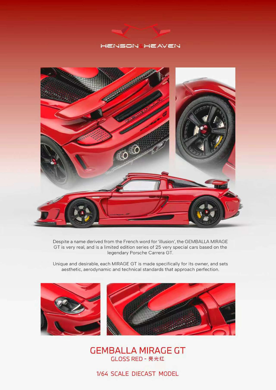 [Preorder] HH Model 1:64 Gemera Mirage GT (3 Colours)