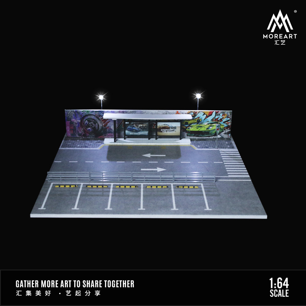 [Preorder] MoreArt 1:64 BUS STATION ROAD SCENE MODEL MO925017