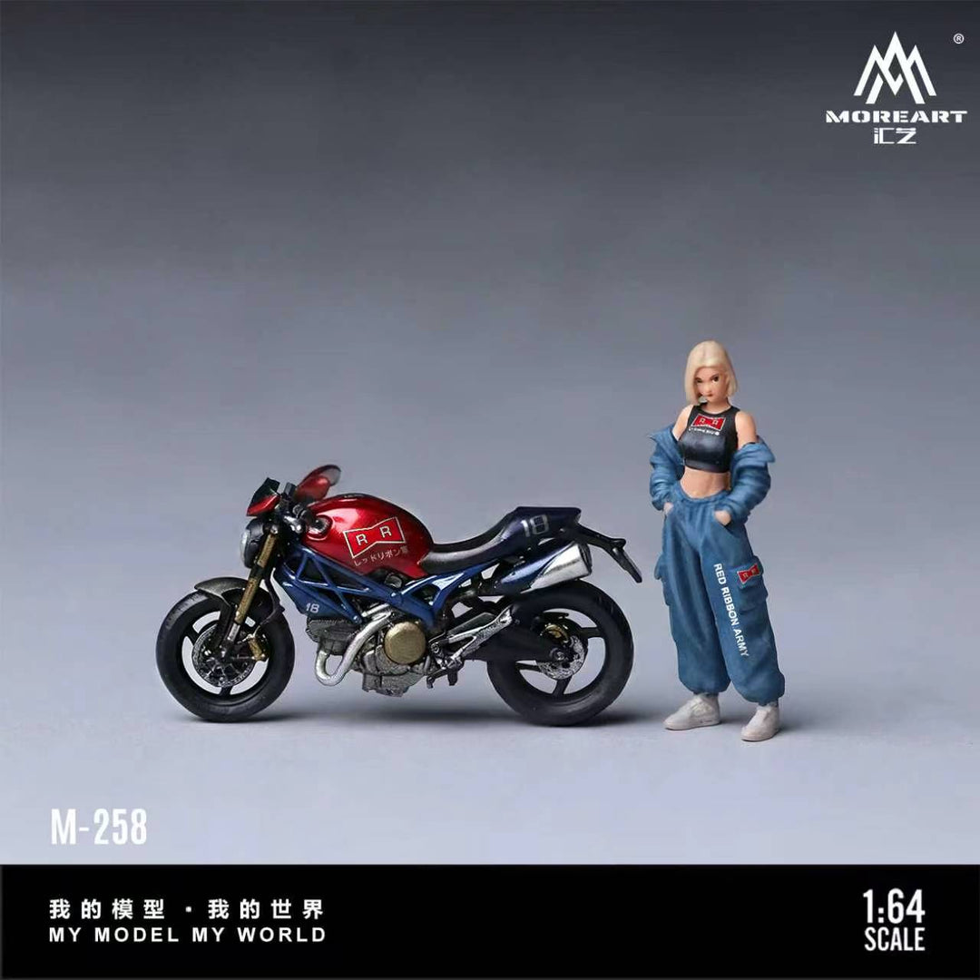 [Preorder] MoreArt 1:64 Red Ribbon Army Android 18 Motorcycle &amp; Figure Set MO222258