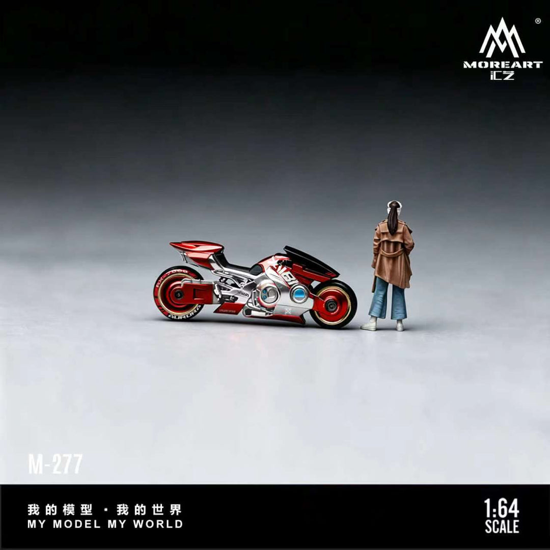 [Preorder] MoreArt 1:64 CYBER COOL RED AND SILVER MOTORCYCLE ACTION FIGURE SET MO222277