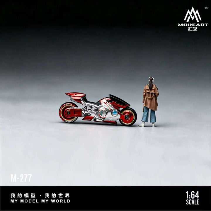 [Preorder] MoreArt 1:64 CYBER COOL RED AND SILVER MOTORCYCLE ACTION FIGURE SET MO222277