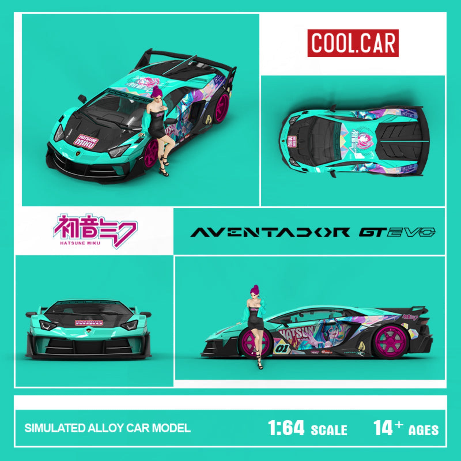 Cool Car 1:64 Lamborghini GTEVO Hatsune MiKu Livery (3 Versions