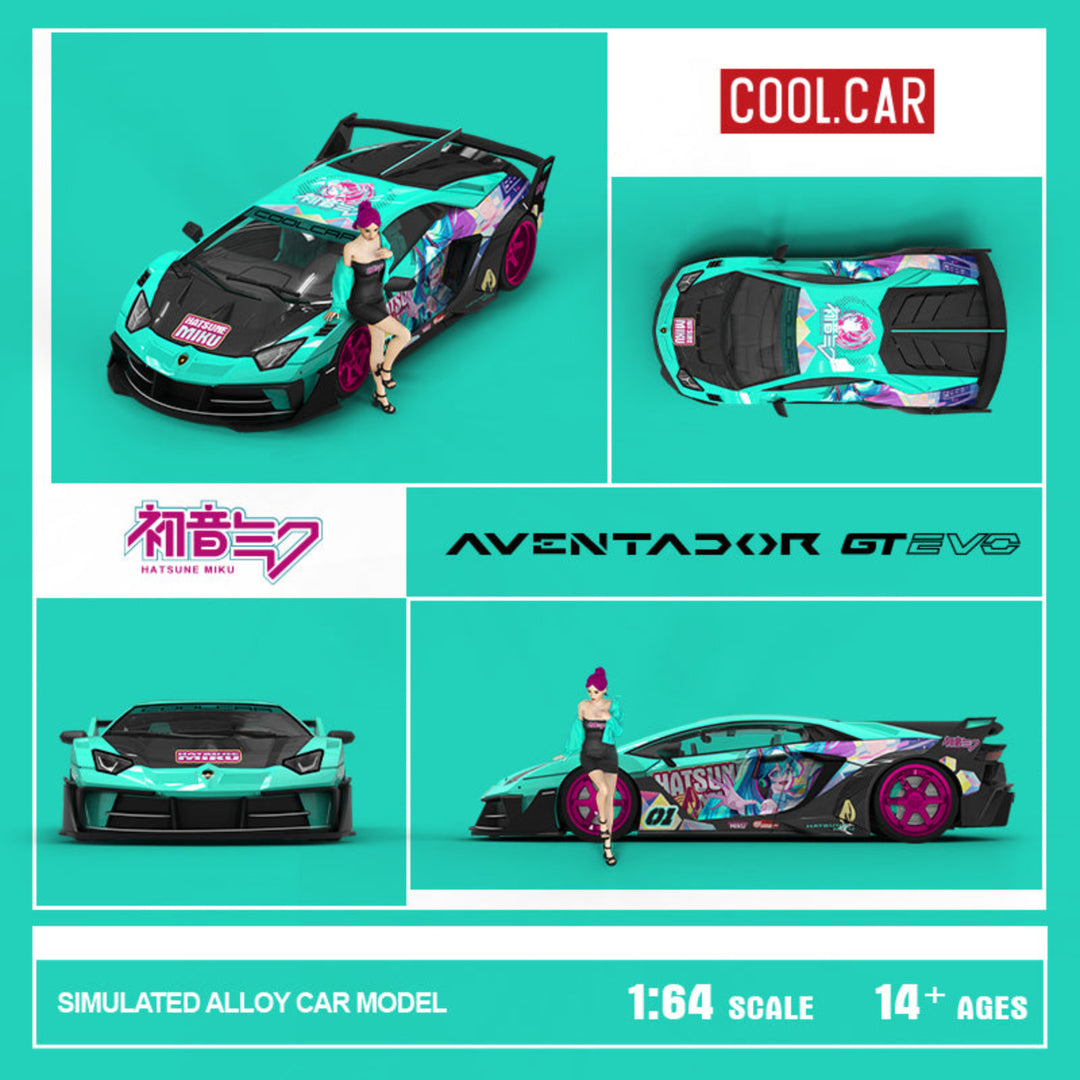 [Preorder] Cool Car 1:64 Lamborghini GTEVO Hatsune MiKu Livery (3 Versions)