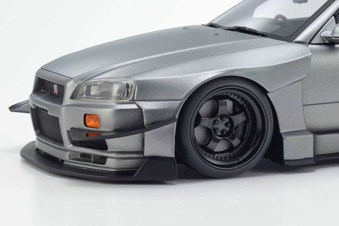 [Preorder] Kyosho 1:18 Nissan Skyline GT-R (R34) Khyzyl Saleem Grey KSR18068MG