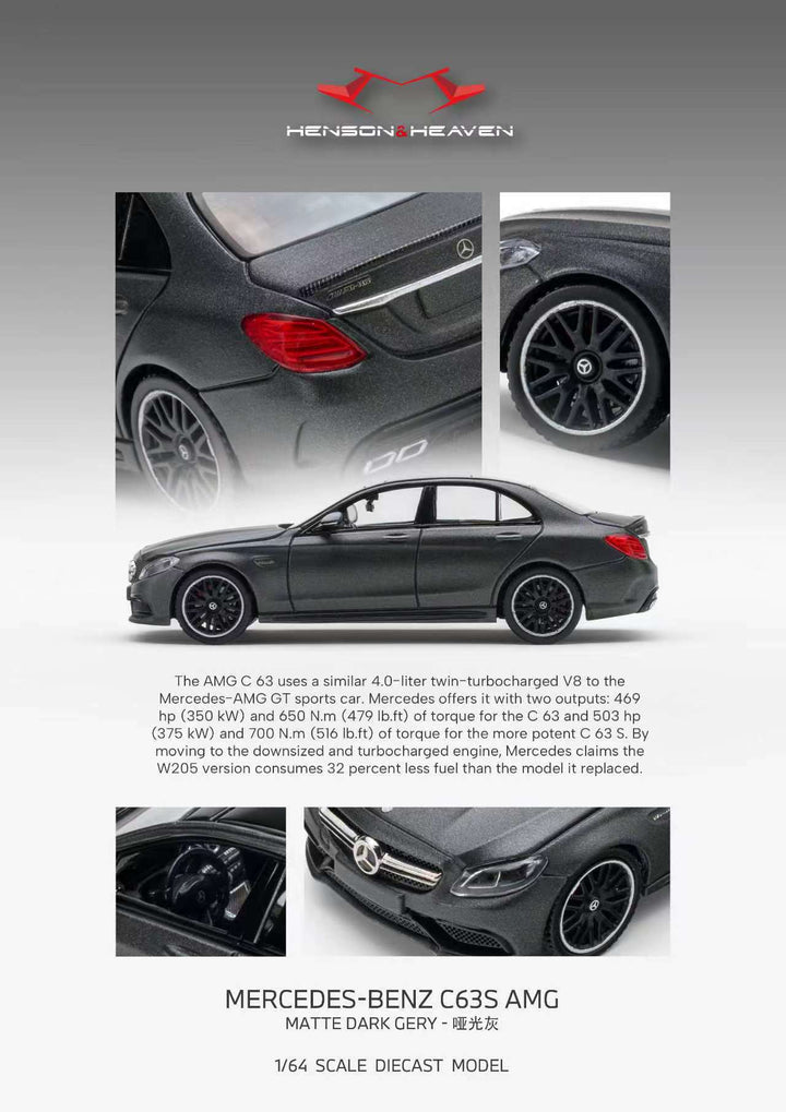 [Preorder] HH Model 1:64 Mercedes-Benz C63 AMG W205 (3 Colours)