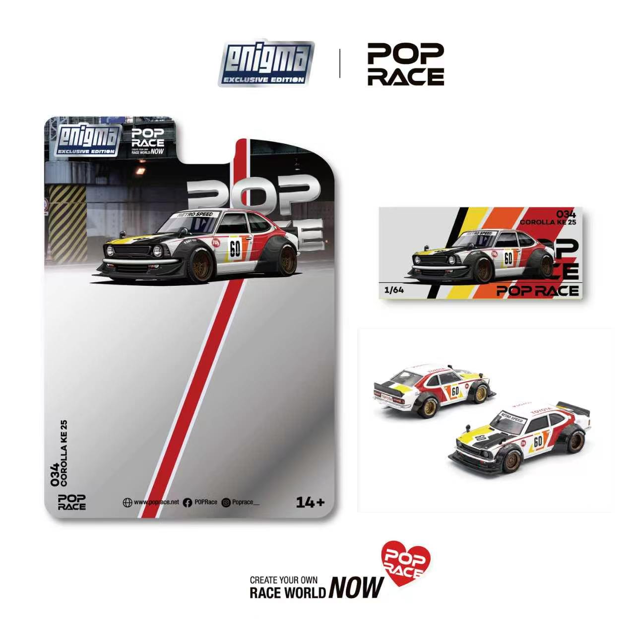 Preorder] POPRACE 1:64 Toyota Corolla KE25 PRE034 – Horizon Diecast