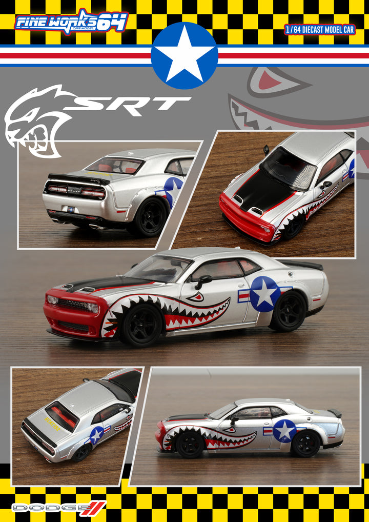 [Preorder] Fine works64 1:64 Dodge Challenger SRT Hellcat - Shark Livery