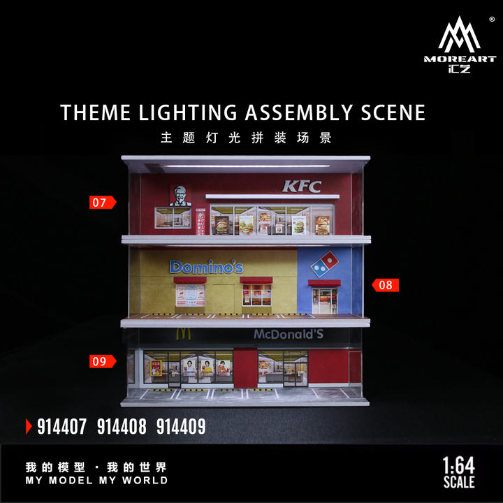 [Preorder] MoreArt 1:64 THEME LIGHTING ASSEMBLY SCENE (3 Versions) MO914407/MO914408/MO914409