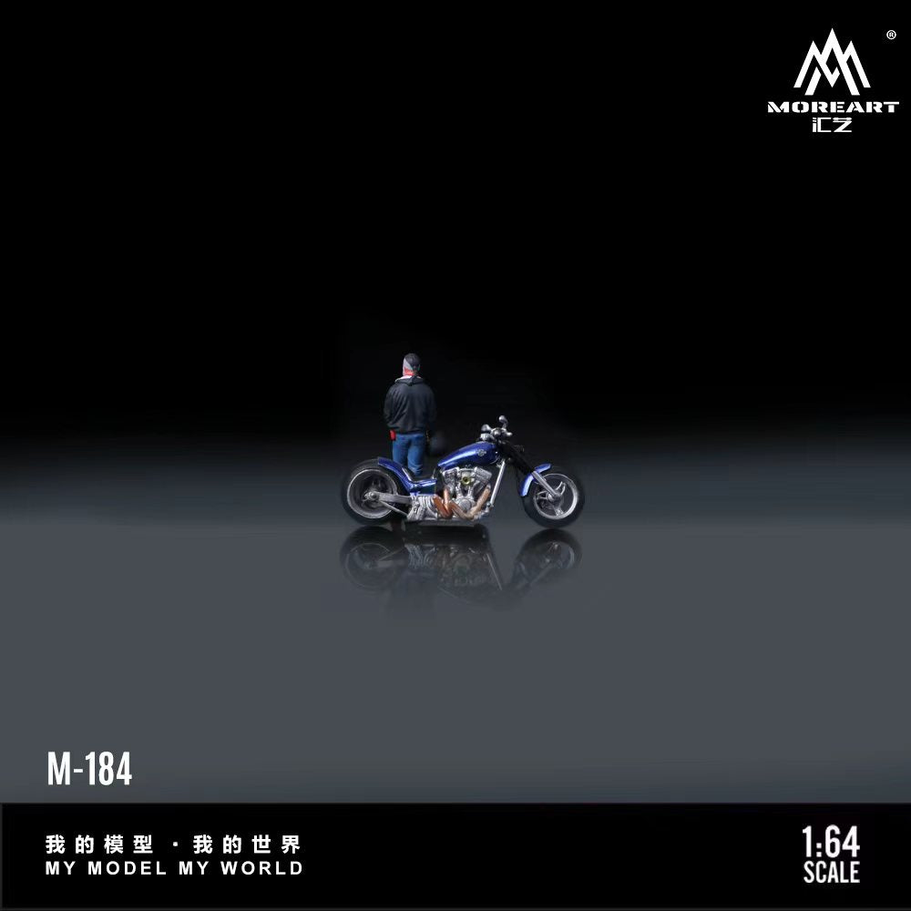 [Preorder] MoreArt 1:64 HARLEY ICE BLUE MOTORCYCLE TOUGH BIKER FIGURE MO222184
