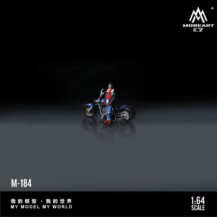 [Preorder] MoreArt 1:64 HARLEY ICE BLUE MOTORCYCLE TOUGH BIKER FIGURE MO222184